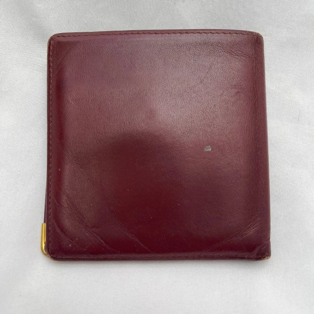 Auc Must De Cartier French style calfskin Leather Vintage wallet